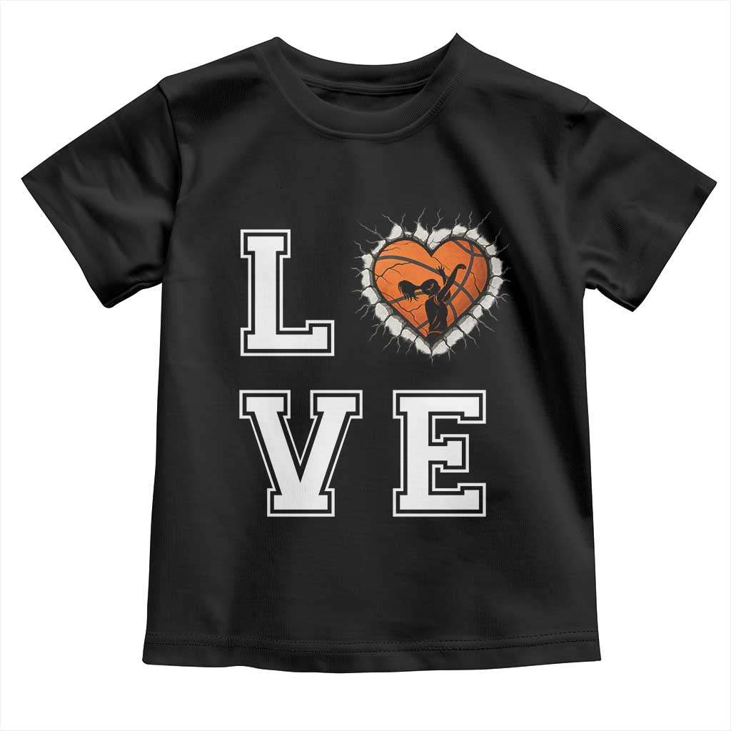Love Basketball Toddler T Shirt Cracked Ball Graphic For Sport Lover TS12 Black Print Your Wear