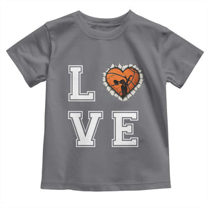 Love Basketball Toddler T Shirt Cracked Ball Graphic For Sport Lover TS12 Charcoal Print Your Wear
