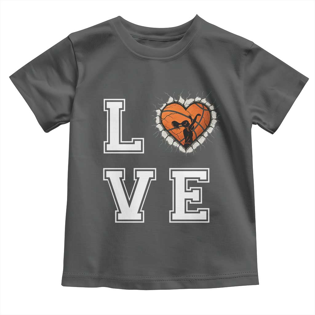 Love Basketball Toddler T Shirt Cracked Ball Graphic For Sport Lover TS12 Dark Heather Print Your Wear