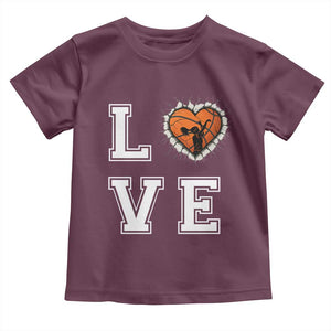 Love Basketball Toddler T Shirt Cracked Ball Graphic For Sport Lover TS12 Maroon Print Your Wear