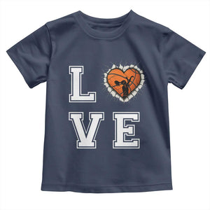 Love Basketball Toddler T Shirt Cracked Ball Graphic For Sport Lover TS12 Navy Print Your Wear
