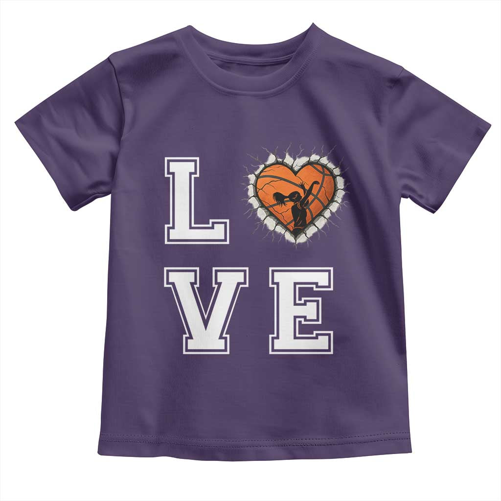 Love Basketball Toddler T Shirt Cracked Ball Graphic For Sport Lover TS12 Purple Print Your Wear