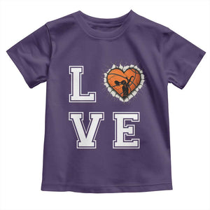 Love Basketball Toddler T Shirt Cracked Ball Graphic For Sport Lover TS12 Purple Print Your Wear