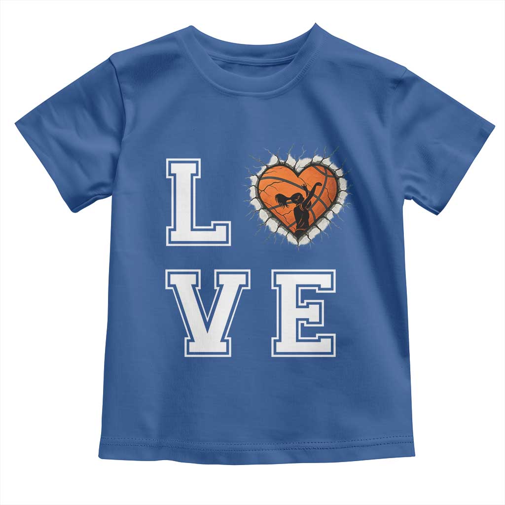 Love Basketball Toddler T Shirt Cracked Ball Graphic For Sport Lover TS12 Royal Blue Print Your Wear