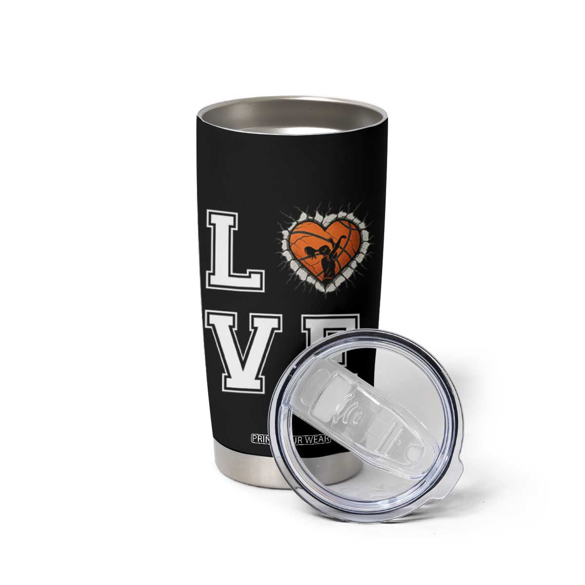 Love Basketball Tumbler Cup Cracked Ball Graphic For Sport Lover TS12 Print Your Wear