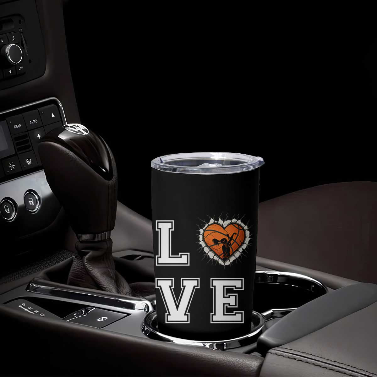 Love Basketball Tumbler Cup Cracked Ball Graphic For Sport Lover TS12 Print Your Wear