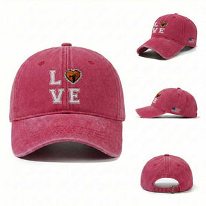 Love Basketball Washed Cotton Baseball Cap Cracked Ball Graphic For Sport Lover TS12 Washed Cap Universal Fit Red Print Your Wear
