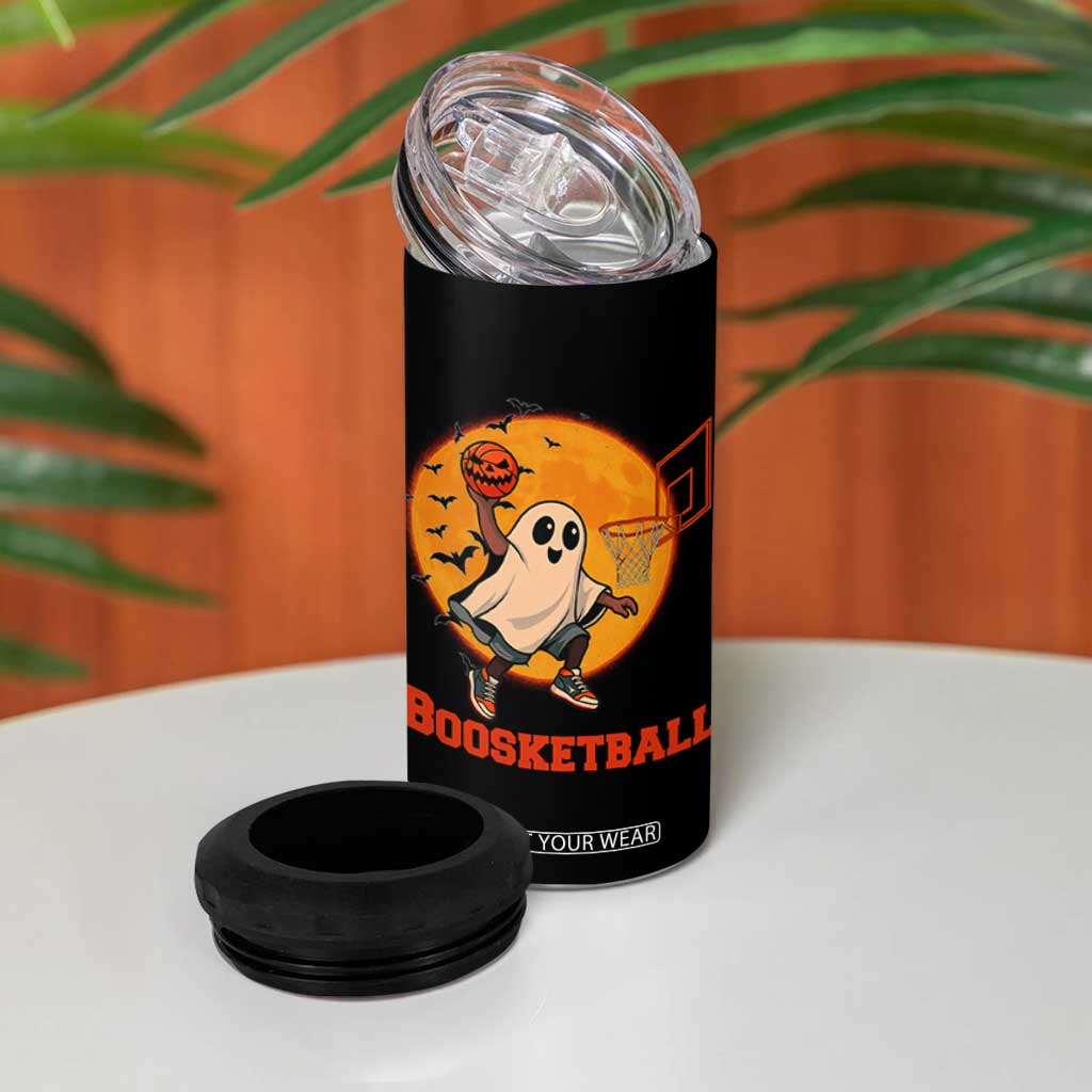 Funny Black Ghost Halloween Basketball 4 in 1 Can Cooler Tumbler Boosketball Dunk Gift TS12 Print Your Wear