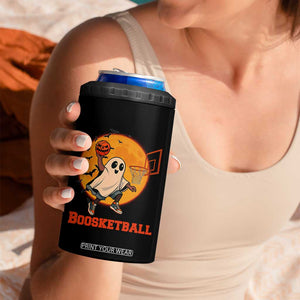 Funny Black Ghost Halloween Basketball 4 in 1 Can Cooler Tumbler Boosketball Dunk Gift TS12 Print Your Wear