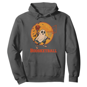 Funny Black Ghost Halloween Basketball Hoodie Boosketball Dunk Gift TS12 Dark Heather Print Your Wear