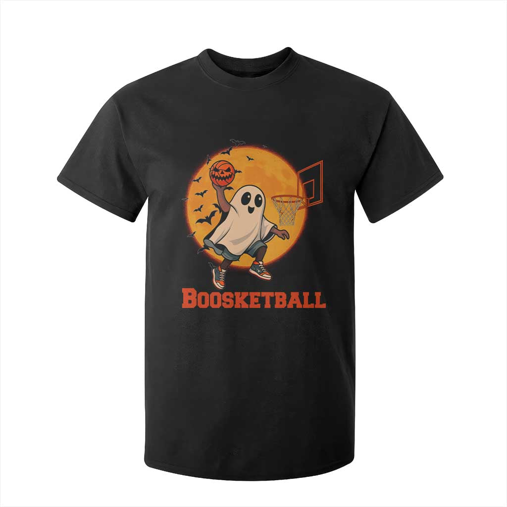 Funny Black Ghost Halloween Basketball T Shirt For Kid Boosketball Dunk Gift TS12 Black Print Your Wear