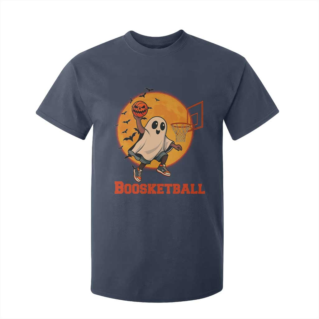 Funny Black Ghost Halloween Basketball T Shirt For Kid Boosketball Dunk Gift TS12 Navy Print Your Wear