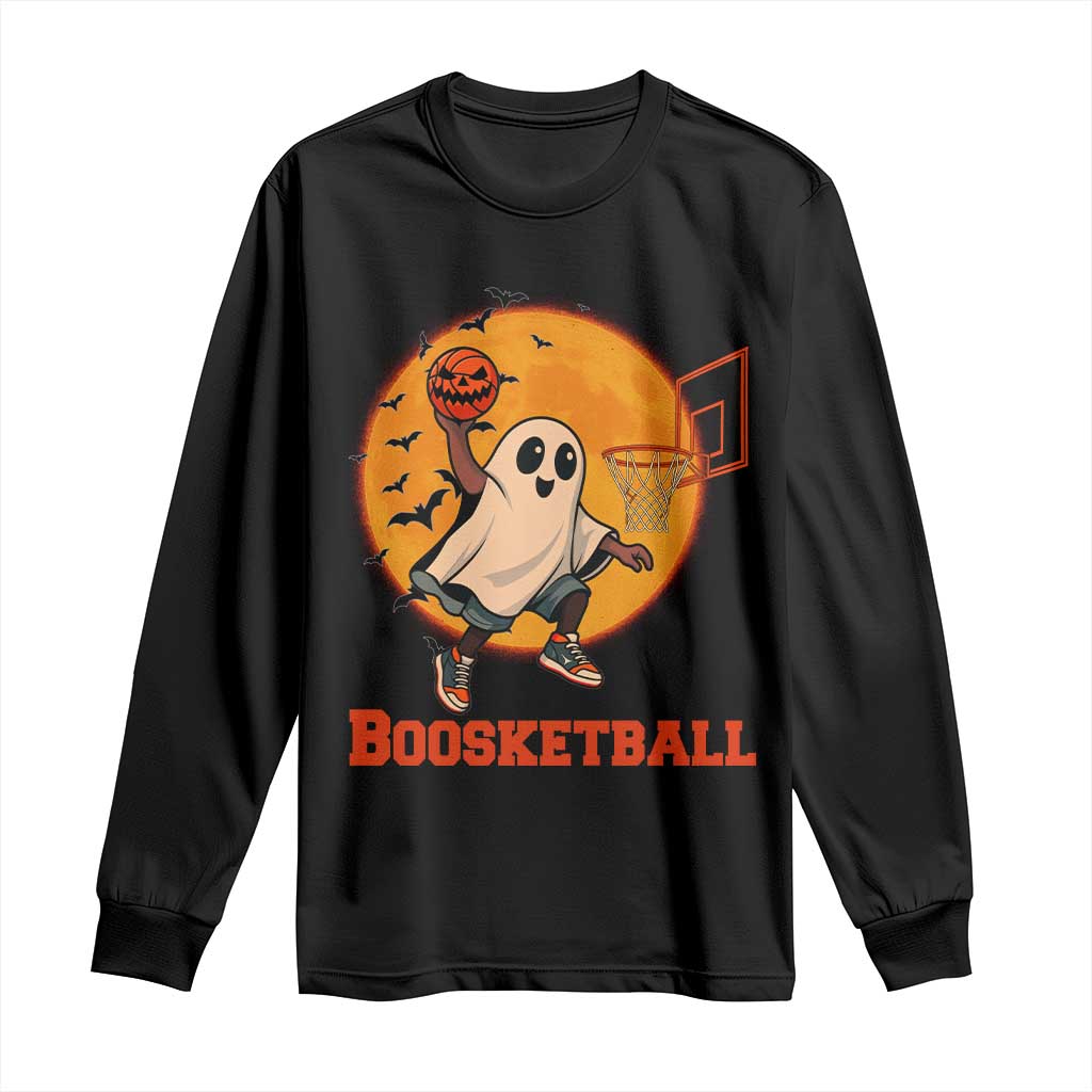 Funny Black Ghost Halloween Basketball Long Sleeve Shirt Boosketball Dunk Gift TS12 Black Print Your Wear