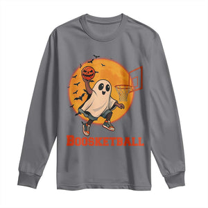 Funny Black Ghost Halloween Basketball Long Sleeve Shirt Boosketball Dunk Gift TS12 Charcoal Print Your Wear
