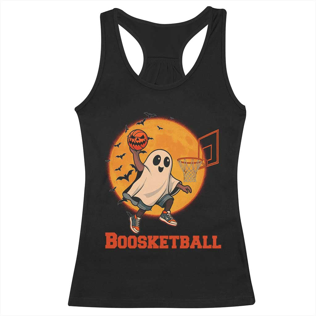 Funny Black Ghost Halloween Basketball Racerback Tank Top Boosketball Dunk Gift TS12 Black Print Your Wear