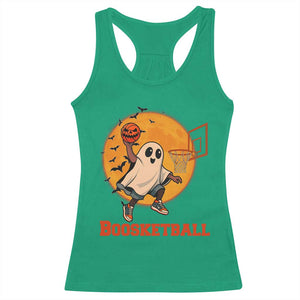 Funny Black Ghost Halloween Basketball Racerback Tank Top Boosketball Dunk Gift TS12 Irish Green Print Your Wear