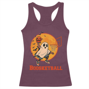 Funny Black Ghost Halloween Basketball Racerback Tank Top Boosketball Dunk Gift TS12 Maroon Print Your Wear