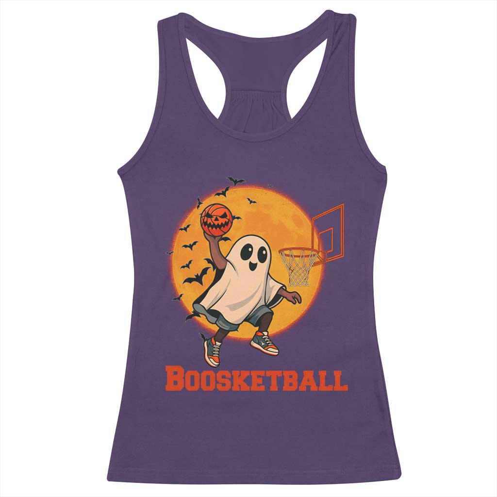 Funny Black Ghost Halloween Basketball Racerback Tank Top Boosketball Dunk Gift TS12 Purple Print Your Wear