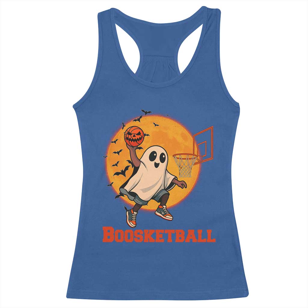 Funny Black Ghost Halloween Basketball Racerback Tank Top Boosketball Dunk Gift TS12 Royal Blue Print Your Wear