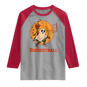 Funny Black Ghost Halloween Basketball Raglan Shirt Boosketball Dunk Gift TS12 Sport Gray Red Print Your Wear