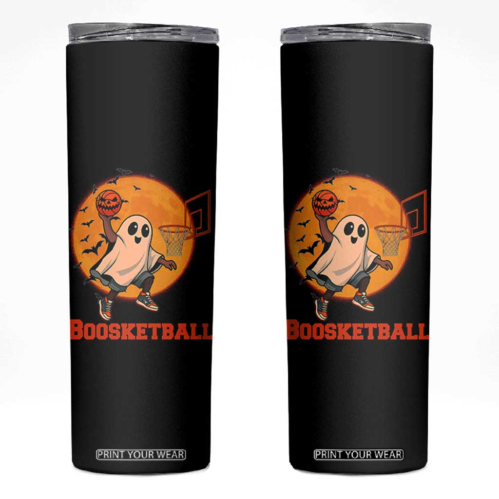 Funny Black Ghost Halloween Basketball Skinny Tumbler Boosketball Dunk Gift TS12 Black Print Your Wear