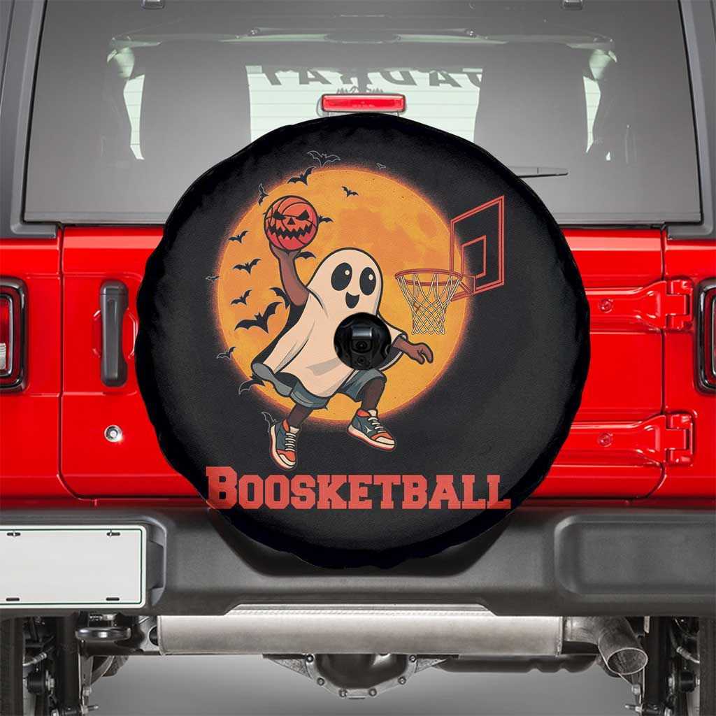 Funny Black Ghost Halloween Basketball Spare Tire Cover Boosketball Dunk Gift TS12 Black Print Your Wear