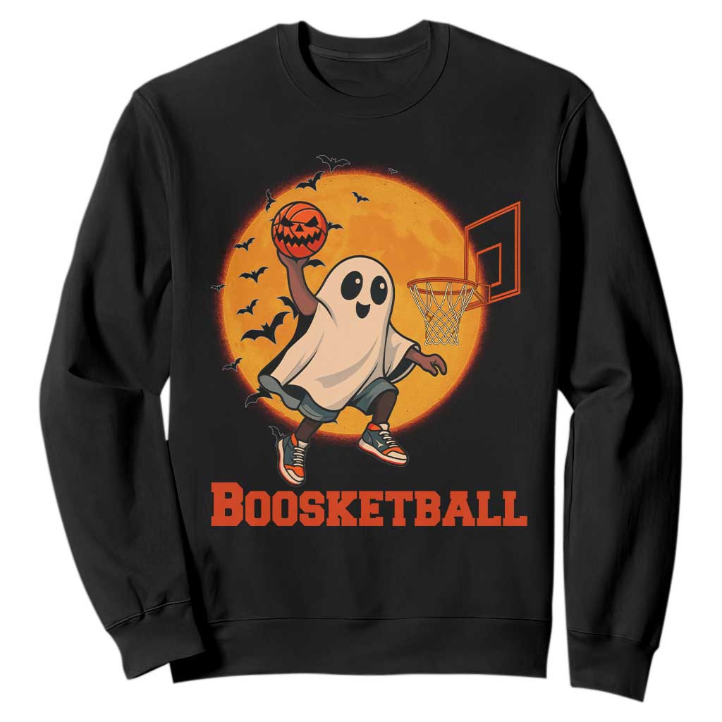 Funny Black Ghost Halloween Basketball Sweatshirt Boosketball Dunk Gift TS12 Black Print Your Wear