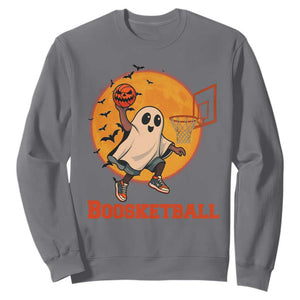 Funny Black Ghost Halloween Basketball Sweatshirt Boosketball Dunk Gift TS12 Charcoal Print Your Wear