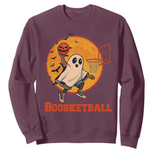 Funny Black Ghost Halloween Basketball Sweatshirt Boosketball Dunk Gift TS12 Maroon Print Your Wear
