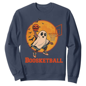 Funny Black Ghost Halloween Basketball Sweatshirt Boosketball Dunk Gift TS12 Navy Print Your Wear