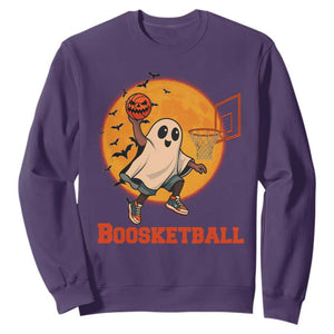 Funny Black Ghost Halloween Basketball Sweatshirt Boosketball Dunk Gift TS12 Purple Print Your Wear