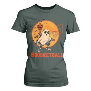 Funny Black Ghost Halloween Basketball T Shirt For Women Boosketball Dunk Gift TS12 Dark Forest Green Print Your Wear