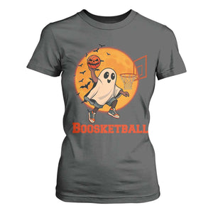 Funny Black Ghost Halloween Basketball T Shirt For Women Boosketball Dunk Gift TS12 Dark Heather Print Your Wear
