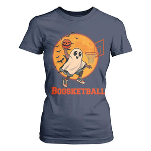 Funny Black Ghost Halloween Basketball T Shirt For Women Boosketball Dunk Gift TS12 Navy Print Your Wear