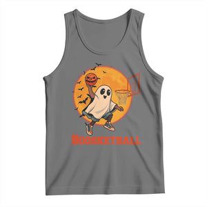 Funny Black Ghost Halloween Basketball Tank Top Boosketball Dunk Gift TS12 Black Heather Print Your Wear