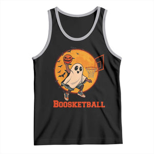 Funny Black Ghost Halloween Basketball Tank Top Boosketball Dunk Gift TS12 Black Athletic Heather Print Your Wear