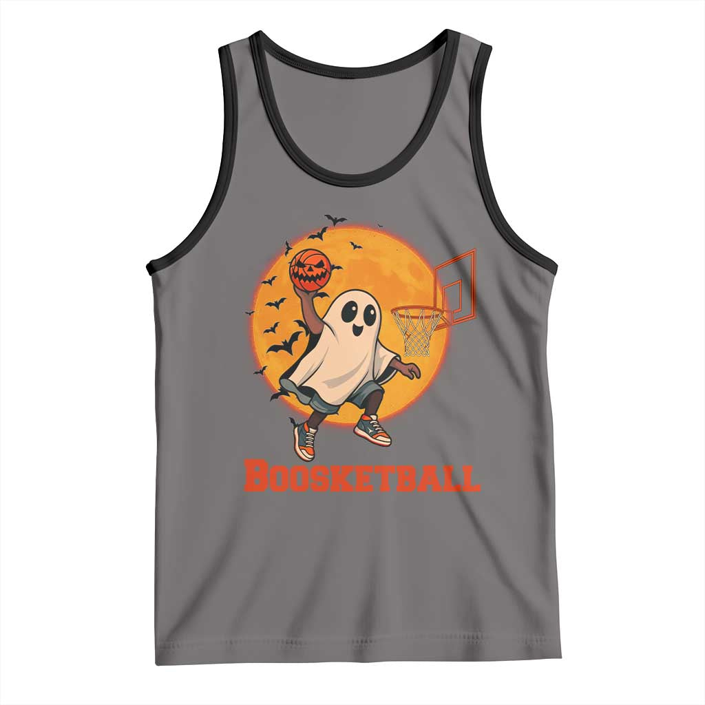 Funny Black Ghost Halloween Basketball Tank Top Boosketball Dunk Gift TS12 Deep Heather Black Print Your Wear