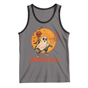 Funny Black Ghost Halloween Basketball Tank Top Boosketball Dunk Gift TS12 Deep Heather Black Print Your Wear