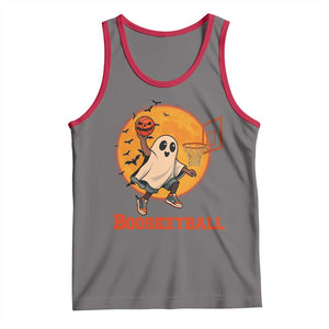 Funny Black Ghost Halloween Basketball Tank Top Boosketball Dunk Gift TS12 Deep Heather Red Print Your Wear