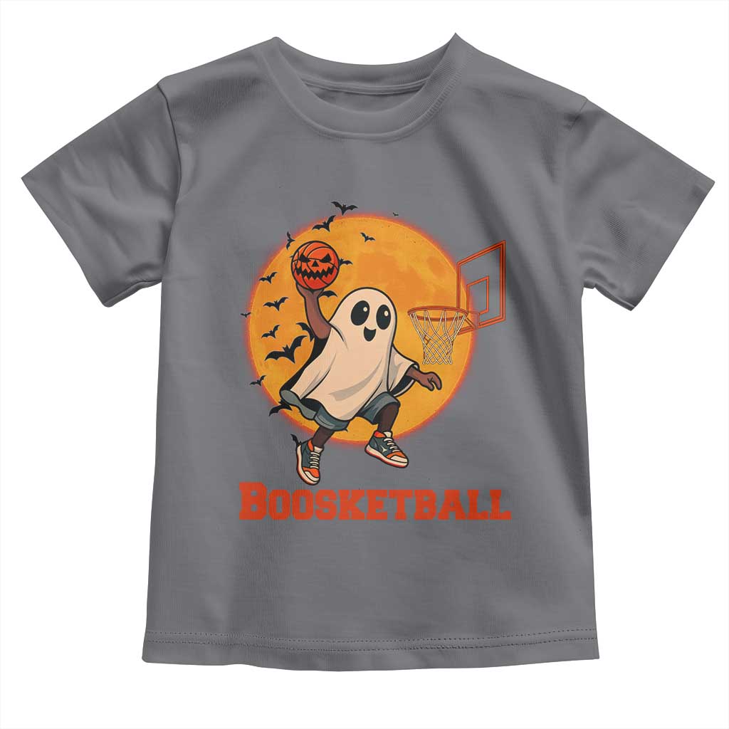Funny Black Ghost Halloween Basketball Toddler T Shirt Boosketball Dunk Gift TS12 Charcoal Print Your Wear