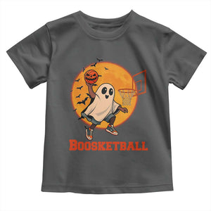 Funny Black Ghost Halloween Basketball Toddler T Shirt Boosketball Dunk Gift TS12 Dark Heather Print Your Wear
