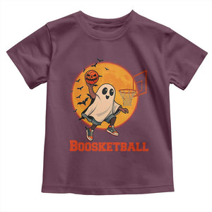 Funny Black Ghost Halloween Basketball Toddler T Shirt Boosketball Dunk Gift TS12 Maroon Print Your Wear