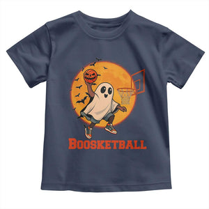 Funny Black Ghost Halloween Basketball Toddler T Shirt Boosketball Dunk Gift TS12 Navy Print Your Wear