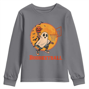 Funny Black Ghost Halloween Basketball Youth Sweatshirt Boosketball Dunk Gift TS12 Charcoal Print Your Wear
