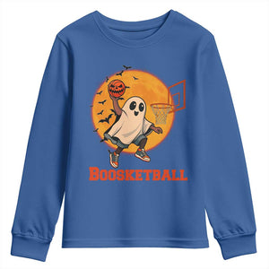 Funny Black Ghost Halloween Basketball Youth Sweatshirt Boosketball Dunk Gift TS12 Royal Blue Print Your Wear