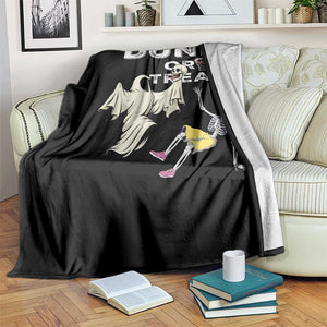 Halloween Dunk Or Treat Throw Blanket Funny Skeleton And Ghost Playing Basketball TS12 Print Your Wear