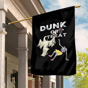 Halloween Dunk Or Treat Garden Flag Funny Skeleton And Ghost Playing Basketball TS12 Print Your Wear
