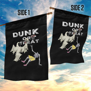 Halloween Dunk Or Treat Garden Flag Funny Skeleton And Ghost Playing Basketball TS12 Print Your Wear