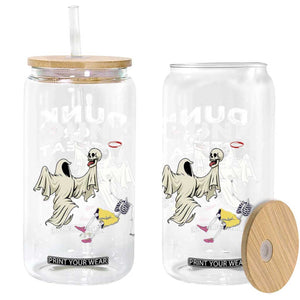 Halloween Dunk Or Treat Glass Can Funny Skeleton And Ghost Playing Basketball TS12 Print Your Wear