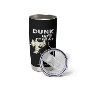 Halloween Dunk Or Treat Tumbler Cup Funny Skeleton And Ghost Playing Basketball TS12 Print Your Wear